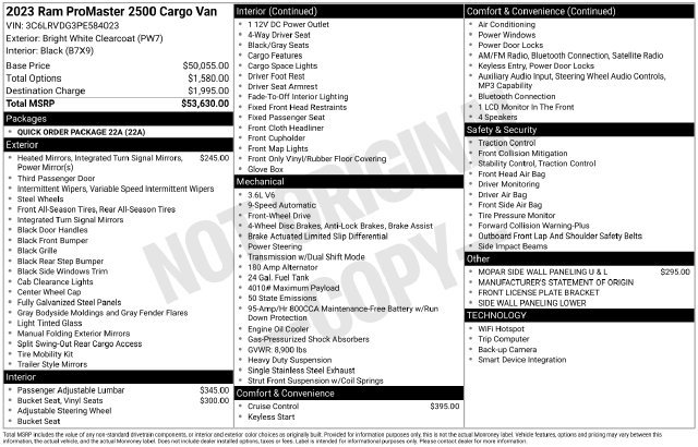 Used 2023 RAM ProMaster 2500 FWD image 6