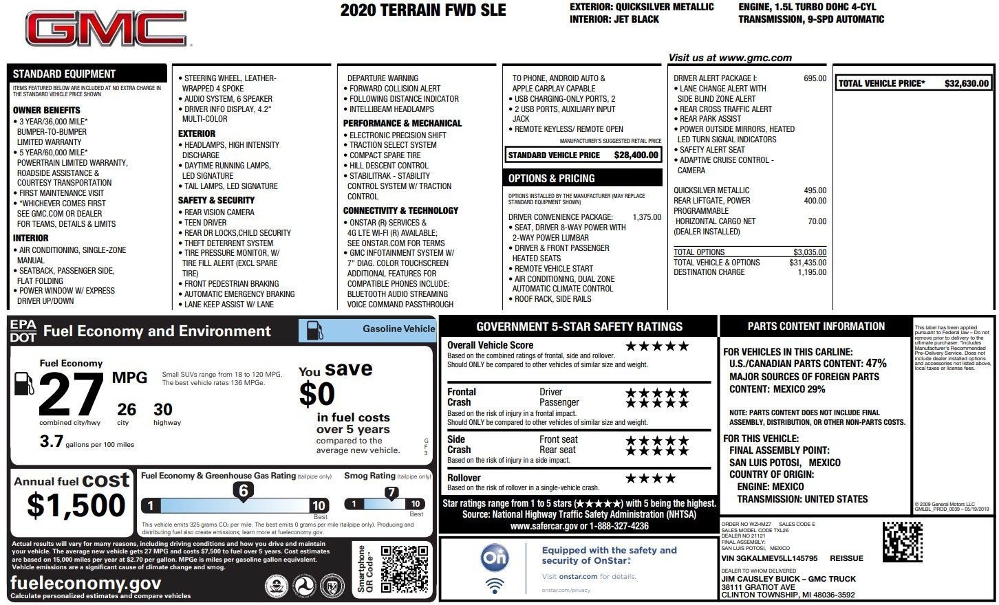 Used 2020 GMC Terrain SLE w/ Driver Convenience Package FWD image 38