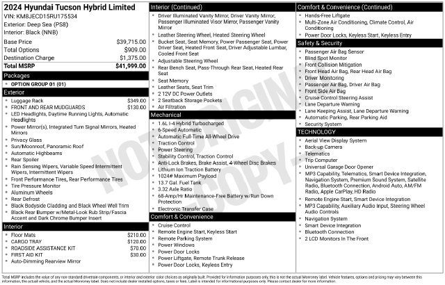 Used 2024 Hyundai Tucson Limited AWD/4WD image 4