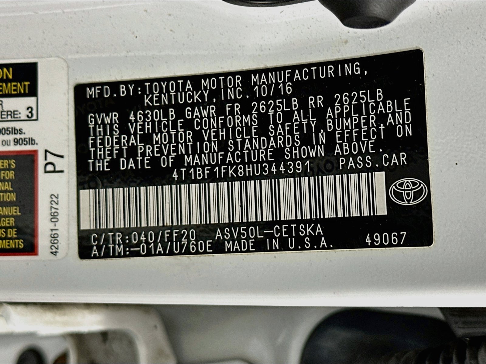 Used 2017 Toyota Camry SE w/ Protection Package (Q2) FWD image 30
