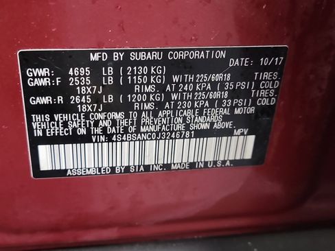 Used 2018 Subaru Outback 2.5i Limited image 33