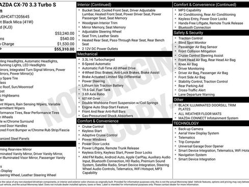 New 2026 MAZDA CX-70 3.3 Turbo S w/ Premium Package AWD/4WD image 2
