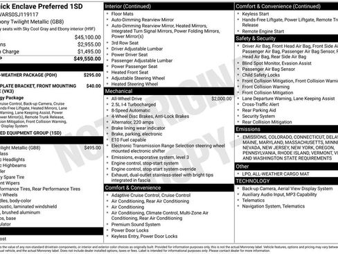 Used 2025 Buick Enclave Preferred w/ LPO, All-Weather Package image 44