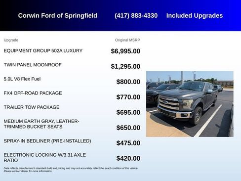 Used 2015 Ford F150 Lariat w/ Equipment Group 502A Luxury AWD/4WD image 5
