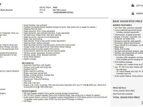 Used 2021 Cadillac CT4 Luxury w/ Sun And Sound Package AWD/4WD image 2