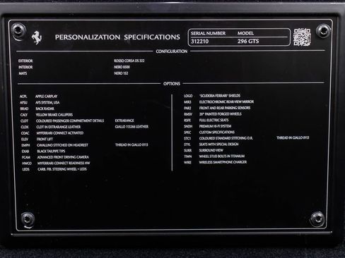 Certified 2024 Ferrari 296 GTS RWD image 59