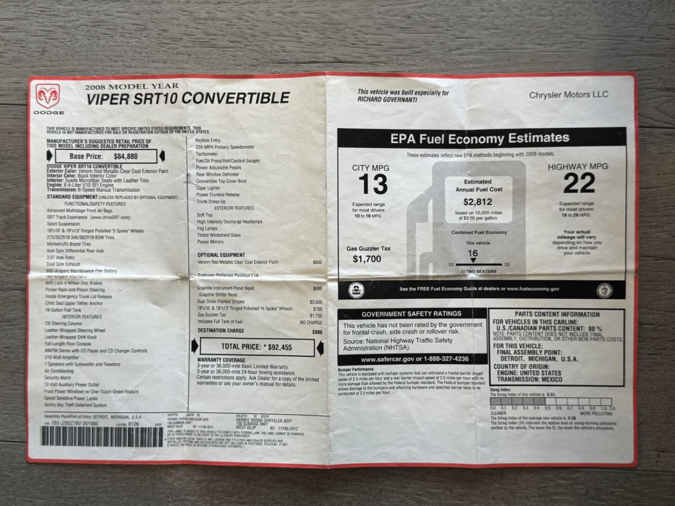 Used 2008 Dodge Viper SRT-10 RWD image 4