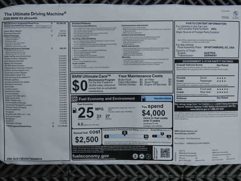 Used 2026 BMW X5 sDrive40i w/ M Sport Package image 10