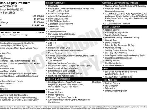 Used 2025 Subaru Legacy Premium w/ Popular Package #1A image 38