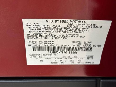 Used 2015 Ford Taurus SHO w/ Equipment Group 401A image 41