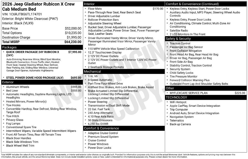 New 2026 Jeep Gladiator Rubicon AWD/4WD image 7