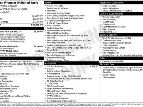 Used 2017 Jeep Wrangler Unlimited Sport w/ Quick Order Package 24S AWD/4WD image 13