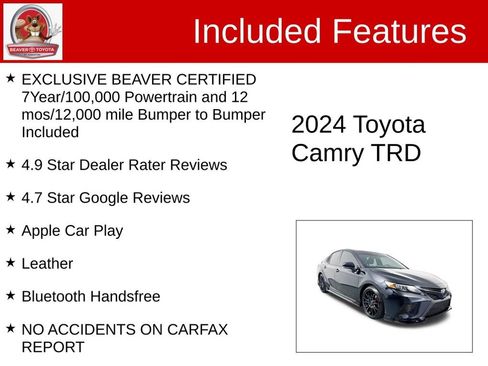 Used 2024 Toyota Camry TRD w/ TRD Package w/JBL Audio image 4