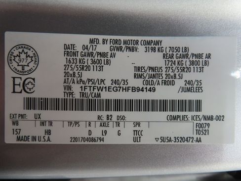 Used 2017 Ford F150 Lariat w/ Equipment Group 501A Mid AWD/4WD image 71