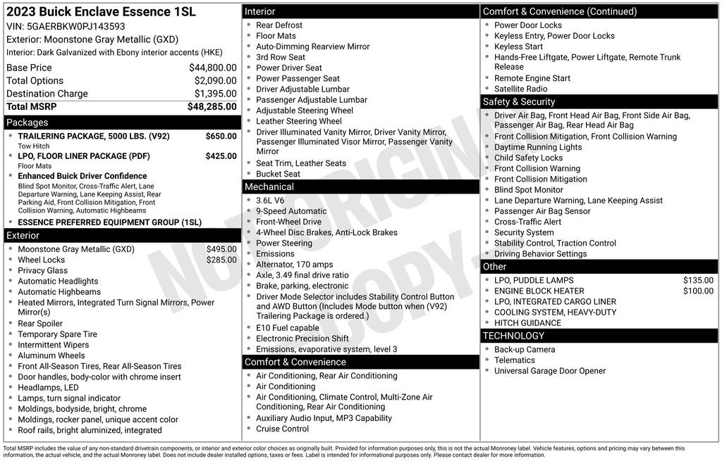 Used 2023 Buick Enclave Essence w/ Trailering Package, 5000 lbs. FWD image 15