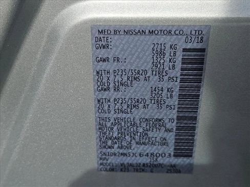 Used 2018 Nissan Pathfinder Platinum FWD image 15