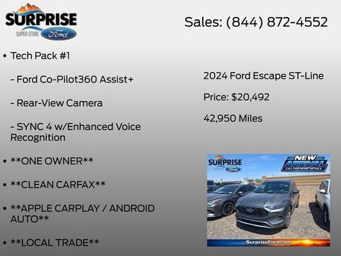 Used 2024 Ford Escape ST-Line w/ Tech Pack #1 FWD image 7