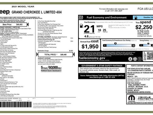 Used 2021 Jeep Grand Cherokee L Limited AWD/4WD image 4