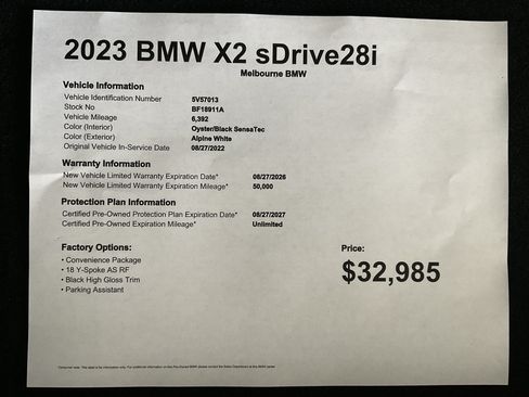 Certified 2023 BMW X2 sDrive28i w/ Convenience Package FWD image 33