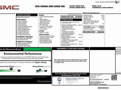New 2025 GMC Savana 2500 Work Van w/ Enhanced Convenience Package