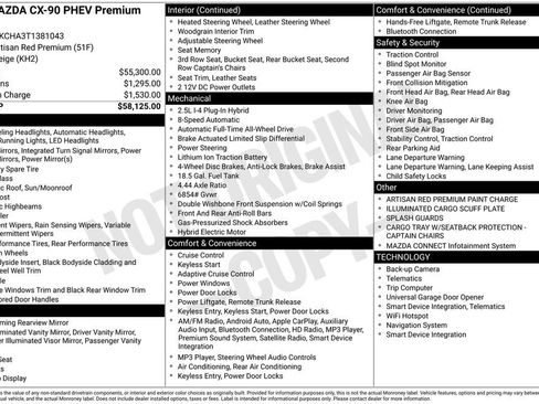 New 2026 MAZDA CX-90 Plug-In Hybrid w/Premium Sport AWD/4WD image 6