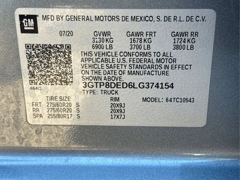 Used 2020 GMC Sierra 1500 SLT RWD image 9