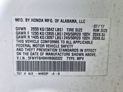 Used 2017 Honda Pilot Elite image 3