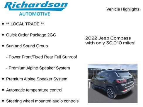 Used 2022 Jeep Compass Limited w/ Sun and Sound Group image 11