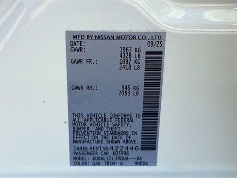 New 2025 Nissan Altima 2.5 SL image 32