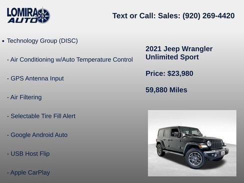 Used 2021 Jeep Wrangler Unlimited Sport AWD/4WD image 33