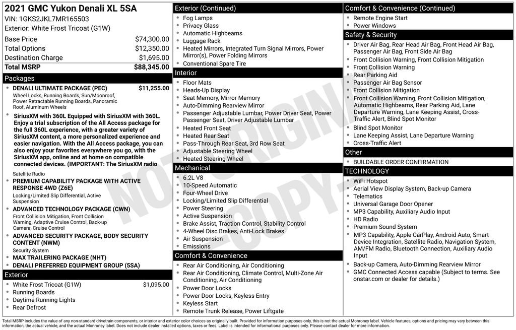 Certified 2021 GMC Yukon XL Denali w/ Denali Ultimate Package AWD/4WD image 50