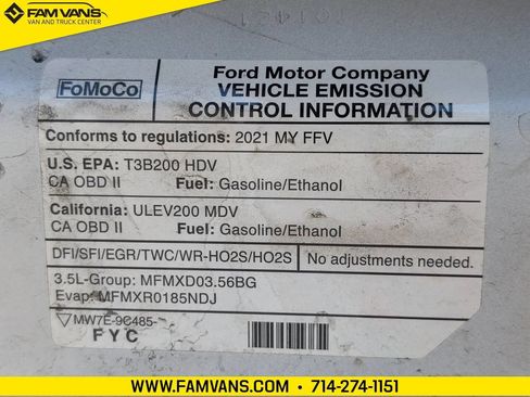 Used 2021 Ford Transit 350 148 High Roof Extended RWD image 51