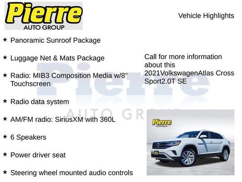 Used 2021 Volkswagen Atlas Cross Sport SE w/ Panoramic Sunroof Package FWD image 7