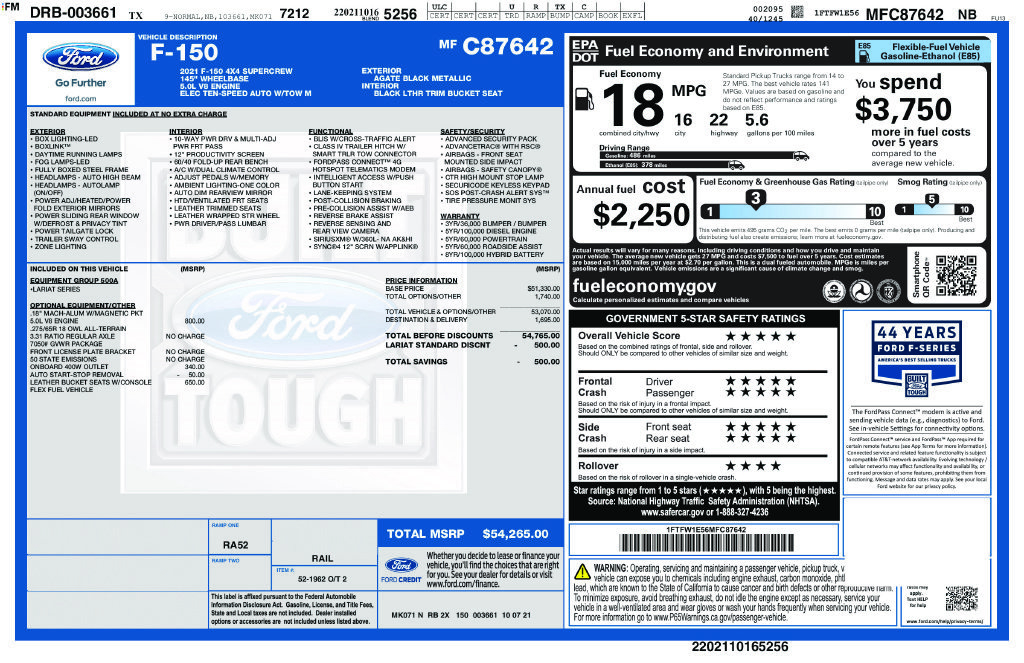 Certified 2021 Ford F150 Lariat AWD/4WD image 39