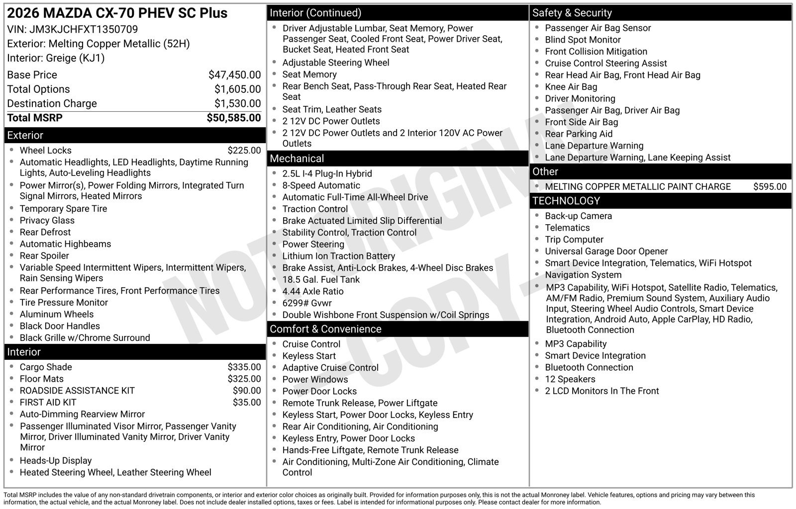 New 2026 MAZDA CX-70 SC Plus AWD/4WD image 22