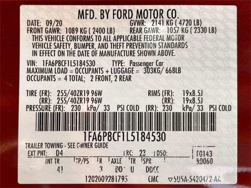 Used 2020 Ford Mustang GT Premium w/ Black Accent Package image 33