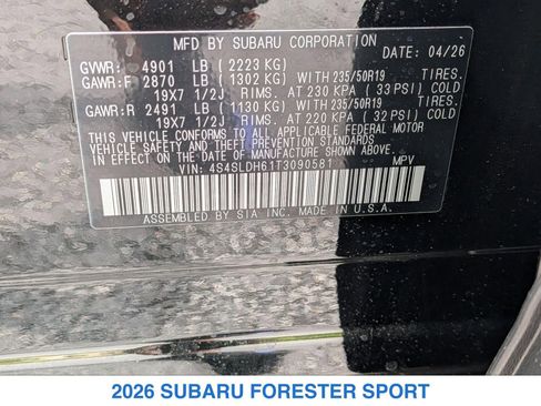 New 2026 Subaru Forester Sport w/ Onyx Edition AWD/4WD image 31