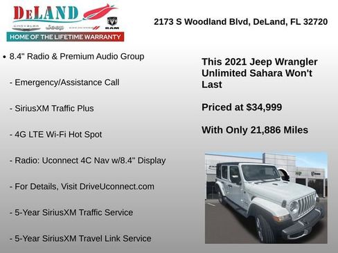Used 2021 Jeep Wrangler Unlimited Sahara AWD/4WD image 3
