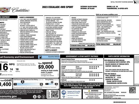 Used 2023 Cadillac Escalade Sport AWD/4WD image 2