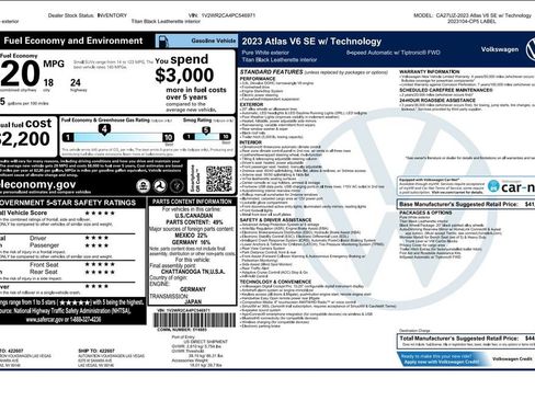 Used 2023 Volkswagen Atlas SE w/ Black Wheel Package FWD image 4