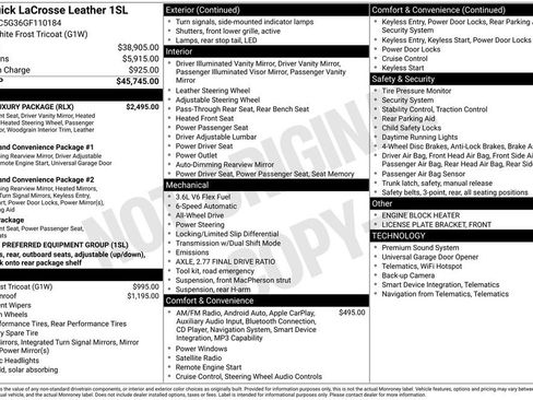 Used 2016 Buick LaCrosse Leather w/ Ultra Luxury Package image 45