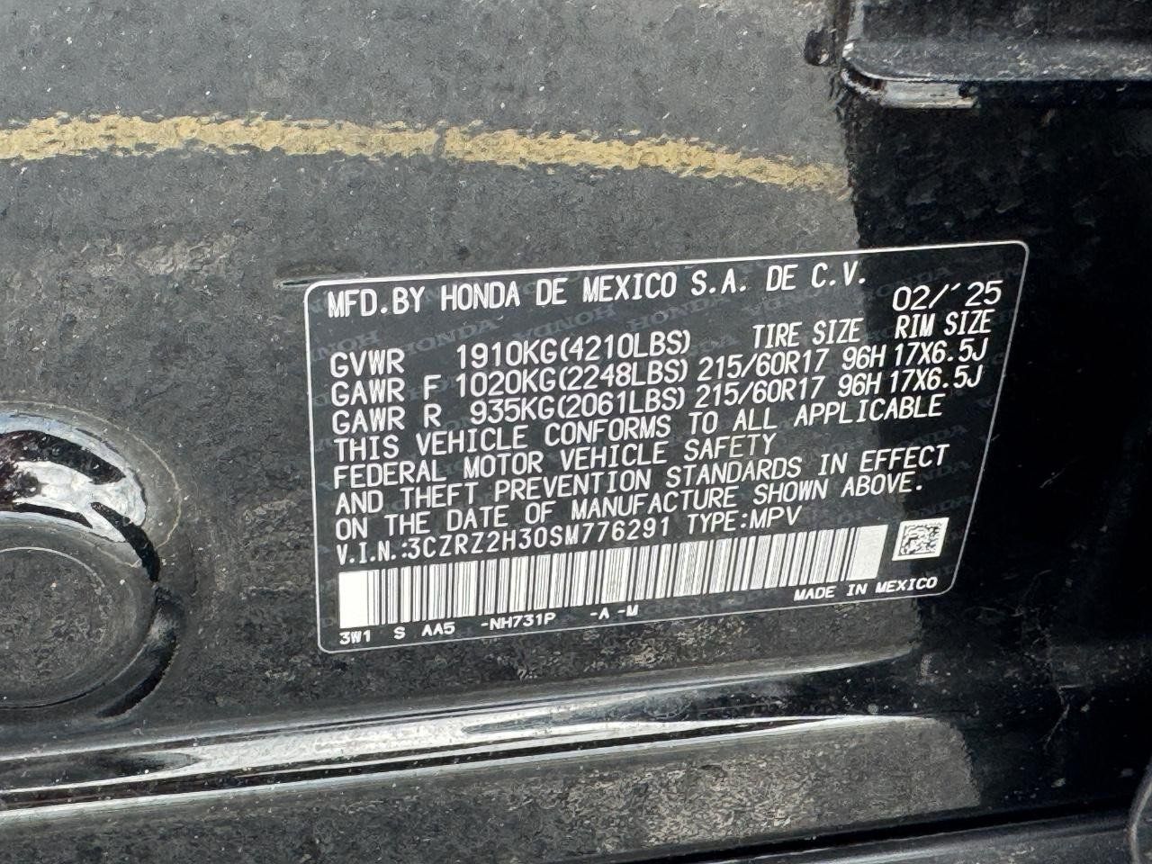 Certified 2025 Honda HR-V LX image 26