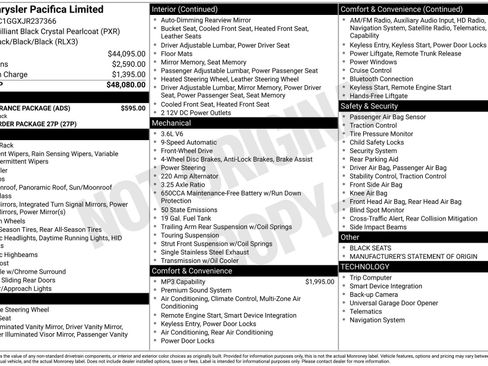 Used 2018 Chrysler Pacifica Limited w/ S Appearance Package image 3