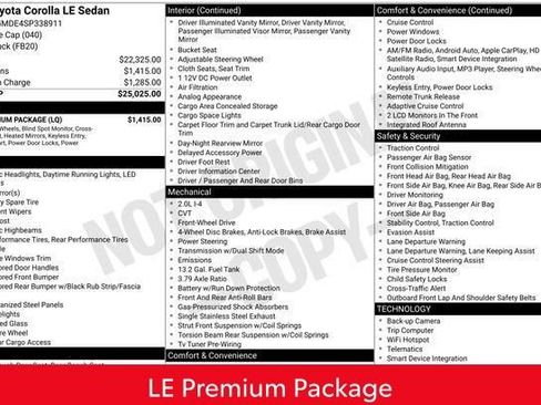 Used 2025 Toyota Corolla LE w/ LE Premium Package image 5
