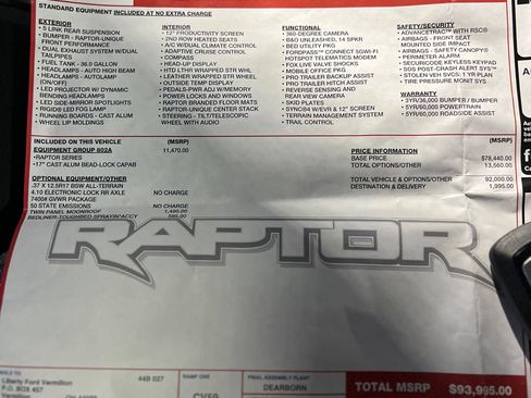 Used 2024 Ford F150 Raptor image 66