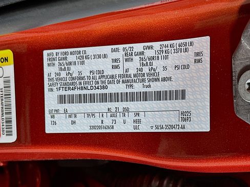 Used 2022 Ford Ranger Lariat w/ Equipment Group 501A High image 12