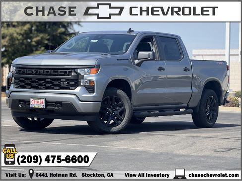 New 2025 Chevrolet Silverado 1500 Custom w/ Turbomax Blackout Package AWD/4WD image 1