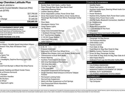 Used 2018 Jeep Cherokee Latitude Plus w/ Comfort/Convenience Group image 34