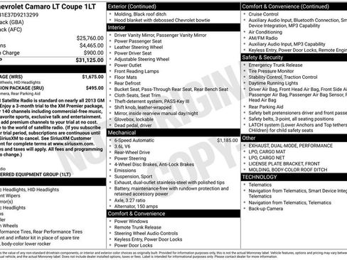 Used 2013 Chevrolet Camaro LT w/ RS Package image 2