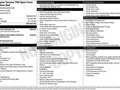 Used 2020 Toyota Tacoma TRD Sport w/ Technology Package image 7